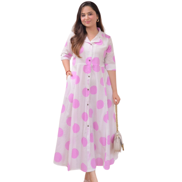Flaunt the Florals ? Embroidered Cotton Dress with Printex Highlights (XL)