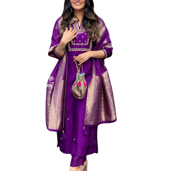 Embroidered Perfection ? Cotton Floral Dress with Stylish Prints (XXL)